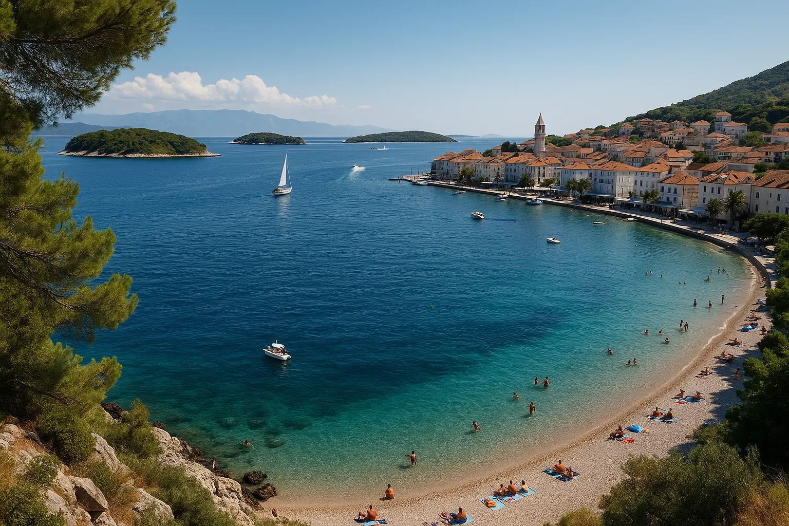 Côte adriatique croate avec eaux turquoise