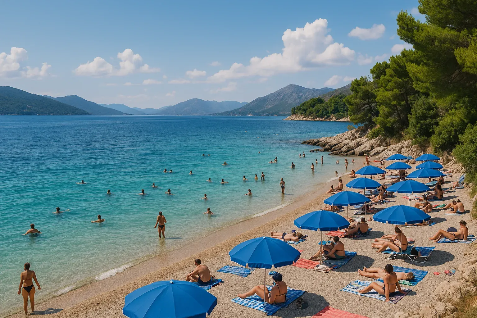 Plage et criques de la côte dalmate