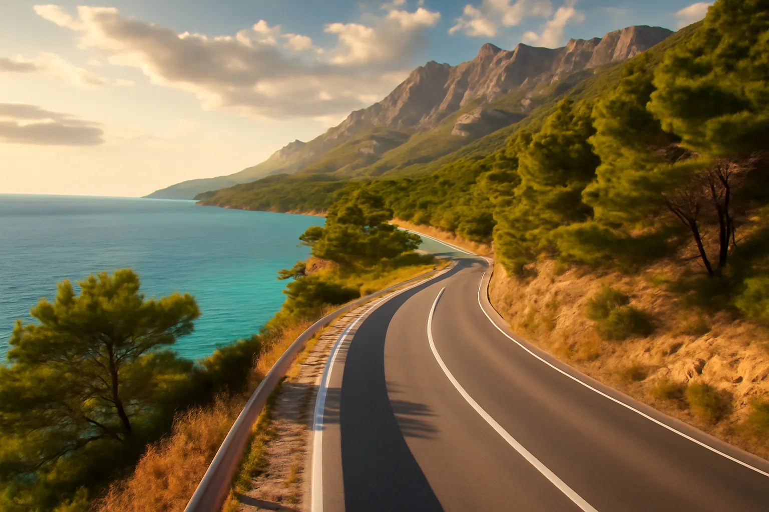 Route côtière panoramique en Croatie