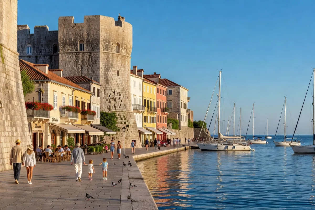Vieille ville de Split avec le palais de Dioclétien et la cathédrale Saint-Domnius au bord de la mer Adriatique