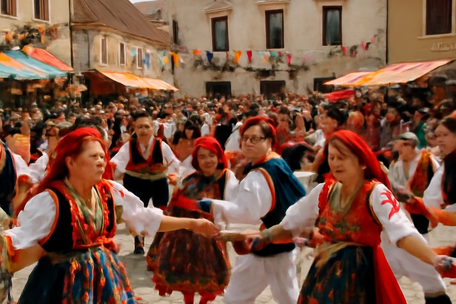Marche de Noel illumine a Zagreb en Croatie pendant l'Avent