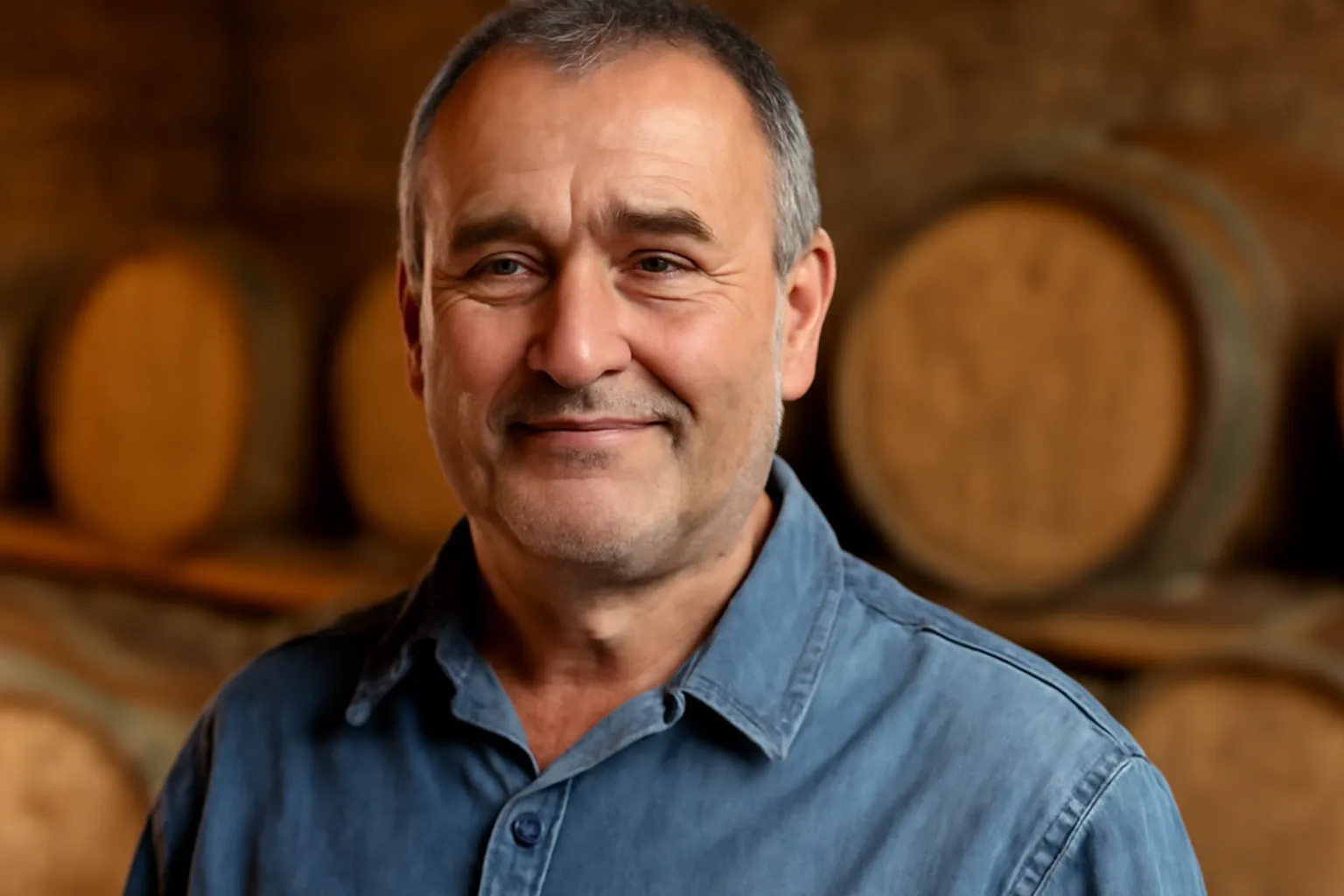 Portrait d'Ivo Radic, vigneron croate en Istrie, dans son chai