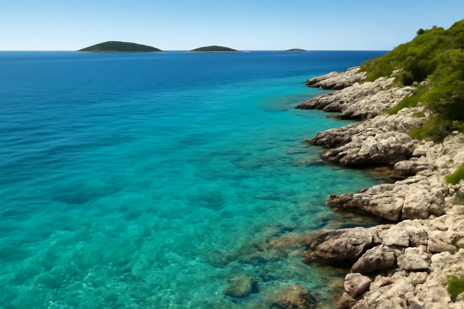 Mer Adriatique vue du ciel en Croatie