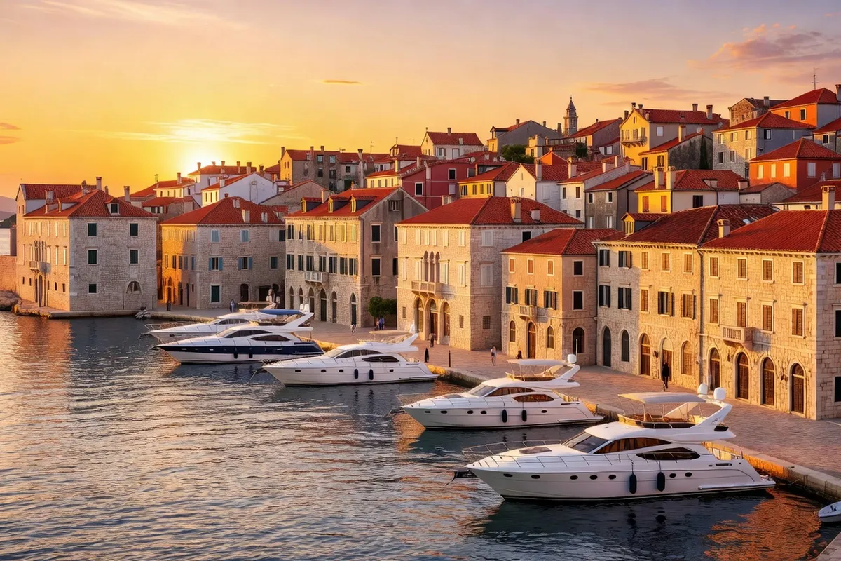 Vue aérienne de l’île de Hvar et ses eaux turquoise en Croatie