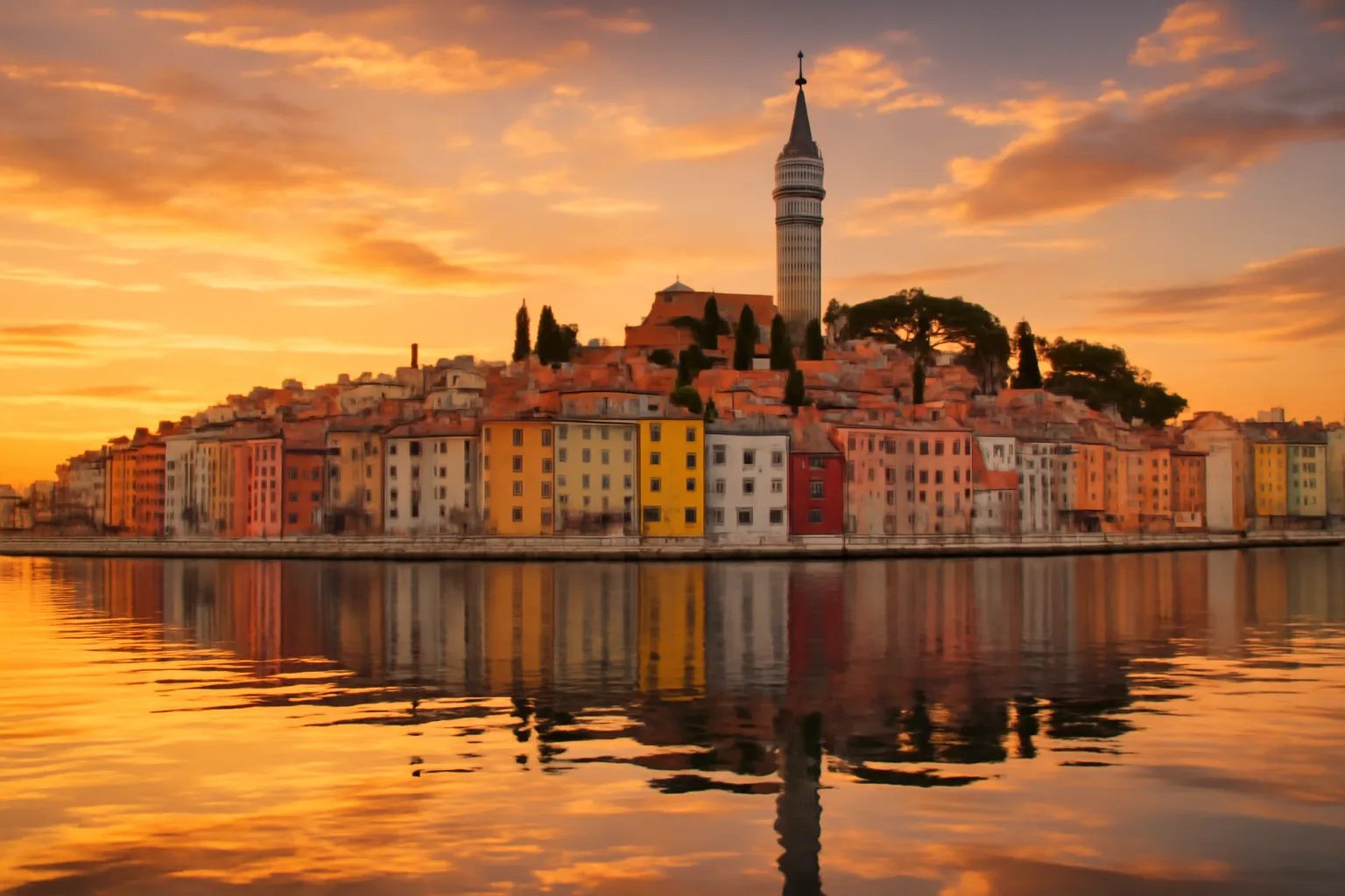 Port coloré de Rovinj en Istrie