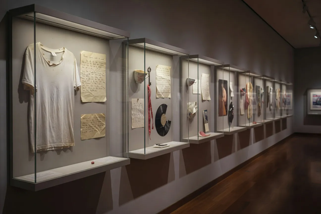Musée des Relations Rompues Zagreb, vitrines et lettres d'amour