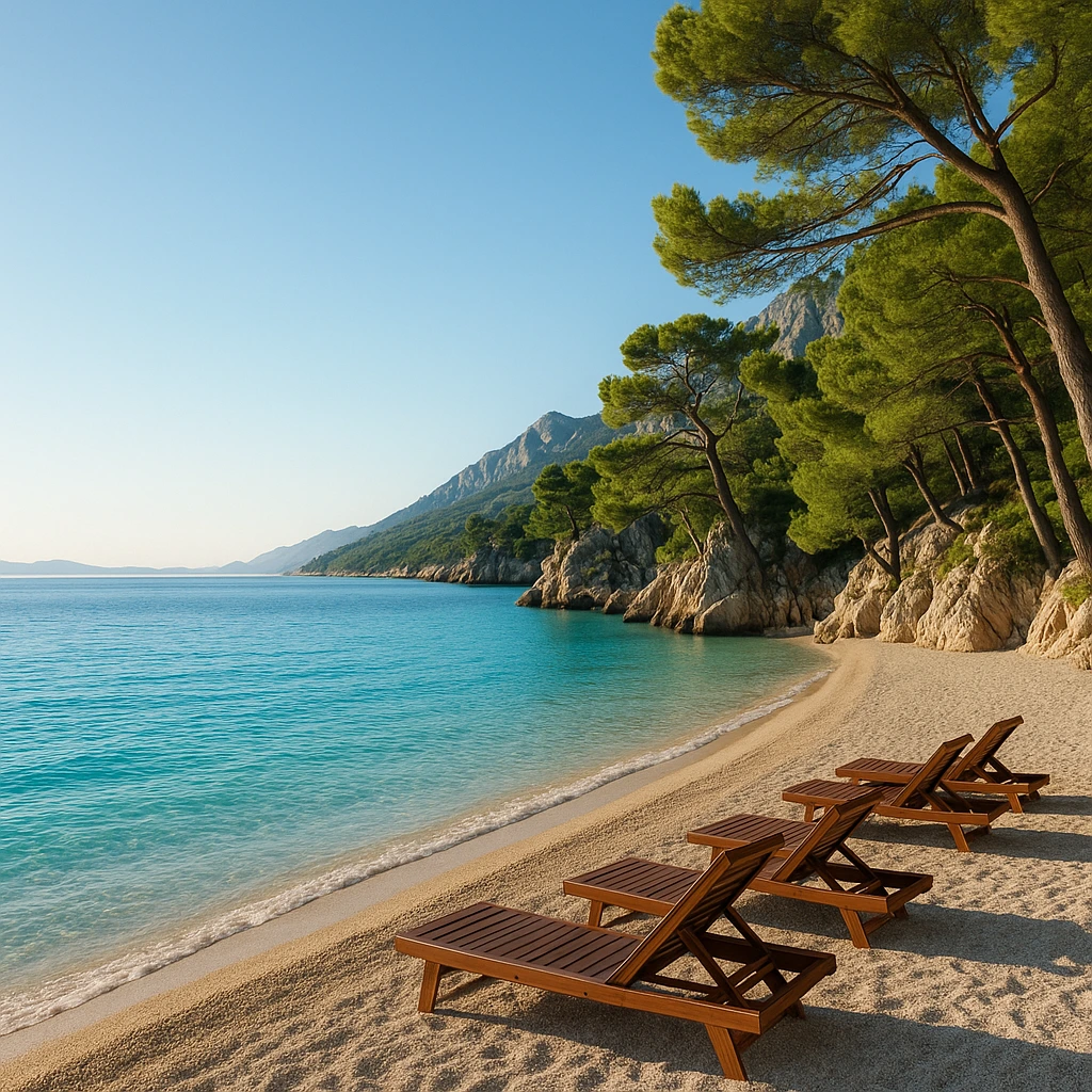 Plage de sable de Brela en Dalmatie centrale