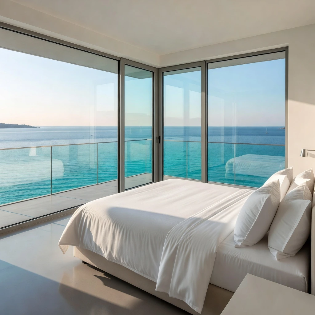 Chambre d’hôtel avec vue sur la mer en Croatie