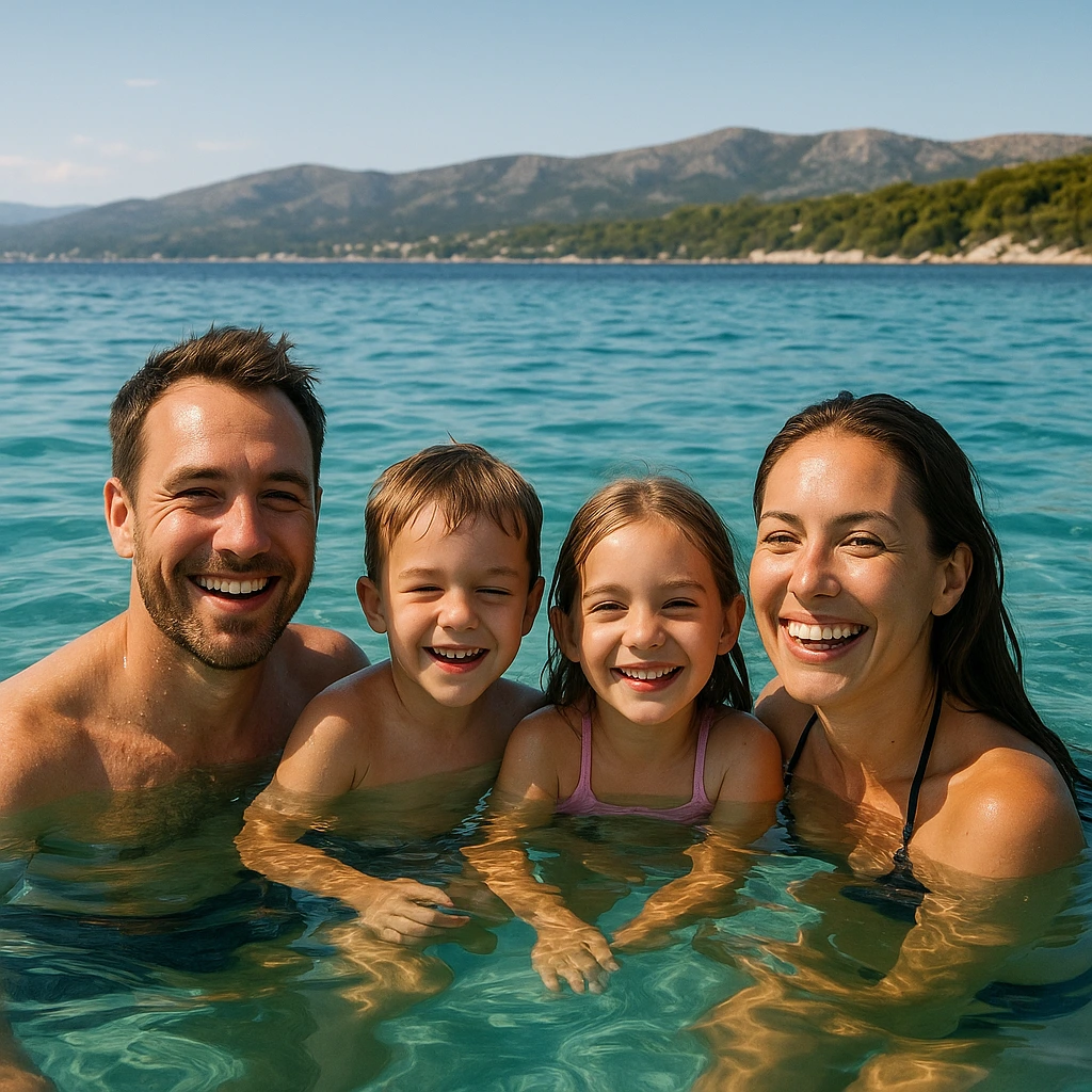 Côte adriatique croate sous le soleil au mois d’août